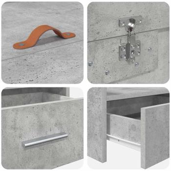 Bett mit Stauraum mit Kopfteil Beton Grau 100 x 200 cm Holzwerkstoff