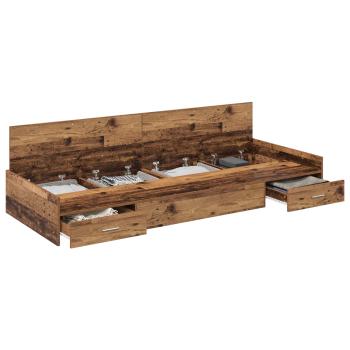 Bett mit Stauraum mit Kopfteil Altholz 100 x 200 cm Holzwerkstoff