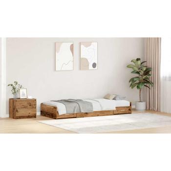 Bett mit Stauraum mit Kopfteil Altholz 100 x 200 cm Holzwerkstoff