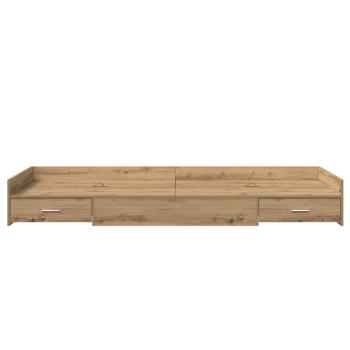 Bett mit Stauraum Artisan Eiche 100 x 200 cm Holzwerkstoff