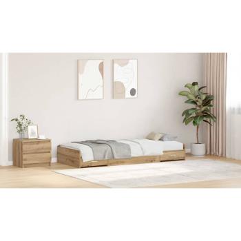 Bett mit Stauraum Artisan Eiche 100 x 200 cm Holzwerkstoff