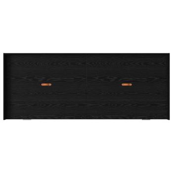 Bett mit Stauraum Schwarze Eiche 90 x 200 cm Holzwerkstoff