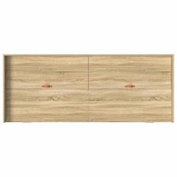 Bett mit Stauraum mit Kopfteil Sonoma Eiche 90 x 200 cm Holzwerkstoff