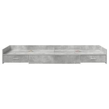 Bett mit Stauraum mit Kopfteil Beton Grau 90 x 200 cm Holzwerkstoff