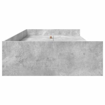 Bett mit Stauraum mit Kopfteil Beton Grau 90 x 200 cm Holzwerkstoff