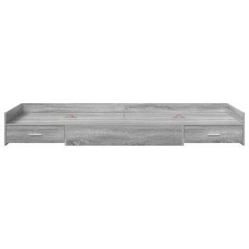 Bett mit Stauraum Graues Sonoma 90 x 200 cm Holzwerkstoff