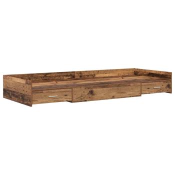 Bett mit Stauraum mit Kopfteil Altholz 90 x 200 cm Holzwerkstoff