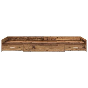 Bett mit Stauraum mit Kopfteil Altholz 90 x 200 cm Holzwerkstoff