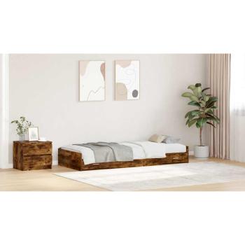 Bett mit Stauraum Geräucherte Eiche 80 x 200 cm Holzwerkstoff