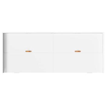 Bett mit Stauraum mit Kopfteil Weiß 80 x 200 cm Holzwerkstoff