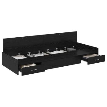 Bett mit Stauraum Schwarze Eiche 75 x 190 cm Holzwerkstoff