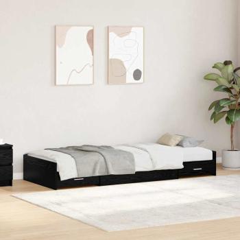 Bett mit Stauraum Schwarze Eiche 75 x 190 cm Holzwerkstoff