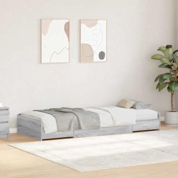 ARDEBO.de - Bett mit Stauraum Graues Sonoma 75 x 190 cm Holzwerkstoff