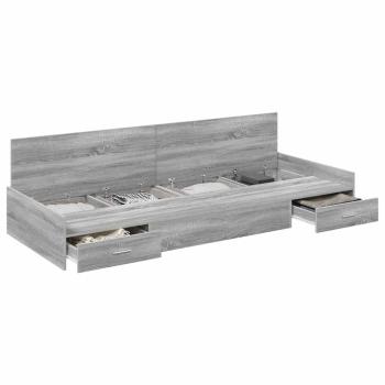 Bett mit Stauraum Graues Sonoma 75 x 190 cm Holzwerkstoff