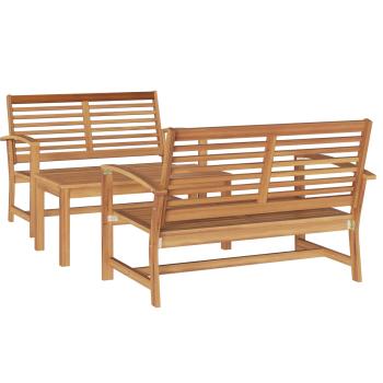 ARDEBO.de - Garten-Sofa-Set 3 pcs Natur Teak-Massivholz