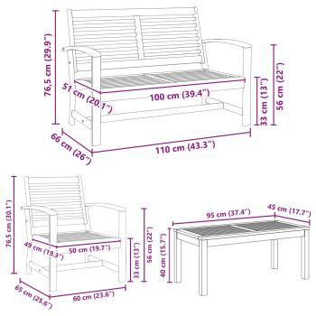 Garten-Sofa-Set 5 pcs Natur Teak-Massivholz