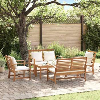 ARDEBO.de - Garten-Sofa-Set 5 pcs Natur Teak-Massivholz
