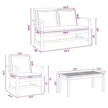 Garten-Sofa-Set 5 pcs Natur Teak-Massivholz