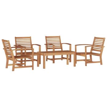 Garten-Sofa-Set 5 pcs Natur Teak-Massivholz