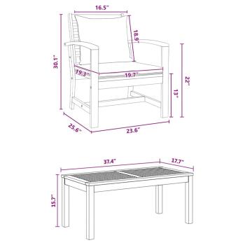 Garten-Sofa-Set 5 pcs Natur Teak-Massivholz