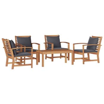 ARDEBO.de - Garten-Sofa-Set 5 pcs Natur Teak-Massivholz