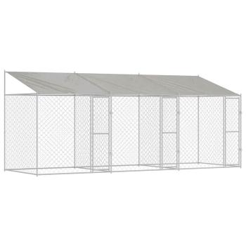 Hundekäfig Silber 600 x 200 x 256 cm Verzinkter Stahl