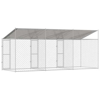 Hundekäfig Silber 600 x 200 x 256 cm Verzinkter Stahl