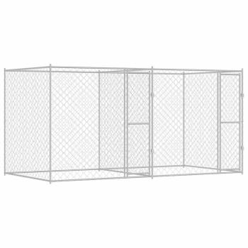 Hundekäfig Silber 400 x 200 x 200 cm Verzinkter Stahl