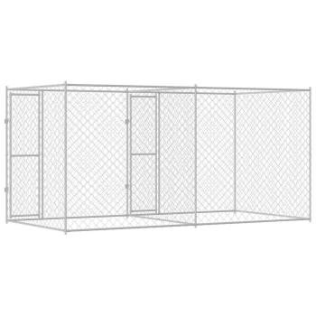 Hundekäfig Silber 400 x 200 x 200 cm Verzinkter Stahl