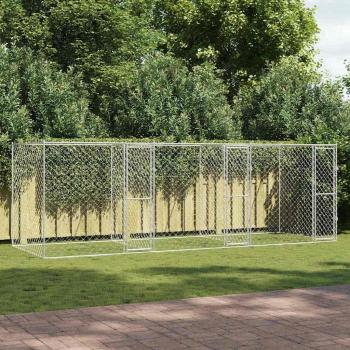 ARDEBO.de - Hundekäfig Silber 600 x 200 x 200 cm Verzinkter Stahl