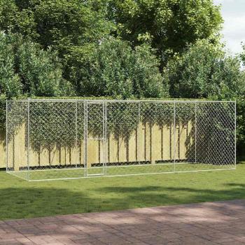 ARDEBO.de - Hundekäfig Silber 600 x 200 x 256 cm Verzinkter Stahl