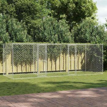 ARDEBO.de - Hundekäfig Silber 600 x 200 x 200 cm Verzinkter Stahl