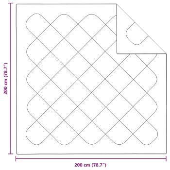 ARDEBO.de - Bettdecke mit Kissen Argyle 3 pcs Weiß 200 x 200 cm Mikrofaser