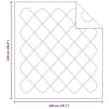 ARDEBO.de - Bettdecke mit Kissen Argyle 3 pcs Weiß 200 x 220 cm Mikrofaser