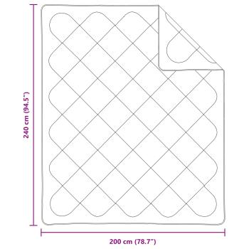 Bettdecke mit Kissen Argyle 3 pcs Weiß 240 x 200 cm Mikrofaser