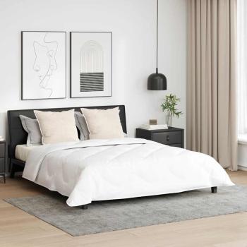 ARDEBO.de - Bettdecke mit Kissen Argyle 3 pcs Weiß 200 x 220 cm Mikrofaser