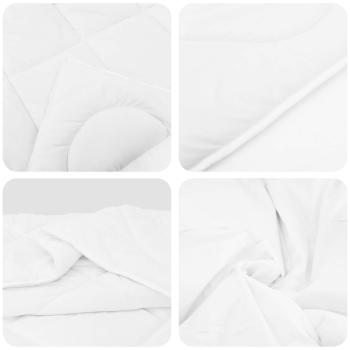 Bettdecke mit Kissen Argyle 3 pcs Weiß 240 x 220 cm Mikrofaser