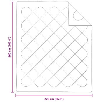 Bettdecke mit Kissen Argyle 3 pcs Weiß 260 x 220 cm Mikrofaser