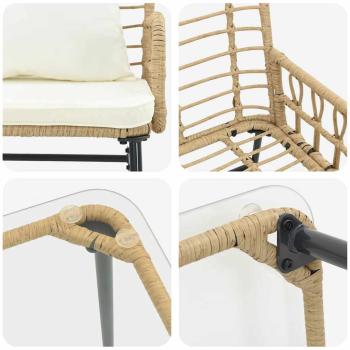 Gartenmöbel Set mit Kissen 4 pcs Schwarz, Anthrazit