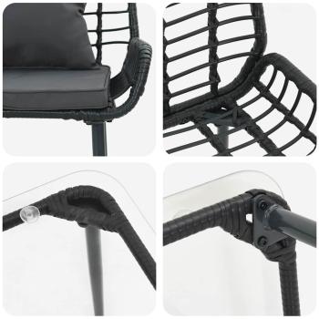 Gartenmöbel Set mit Kissen 4 pcs Braun, Schwarz, Creme