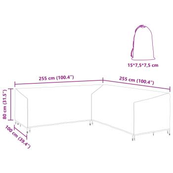 Gartenmöbelabdeckung 255 x 255 x 80 cm 600D Oxford Stoff