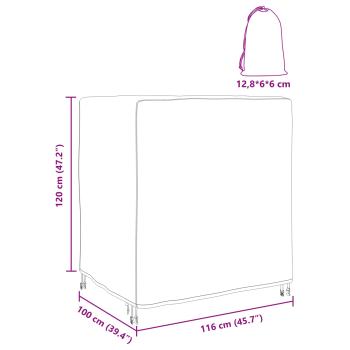 Gartenmöbelabdeckung Schwarz 116 x 100 x 120 cm 600D