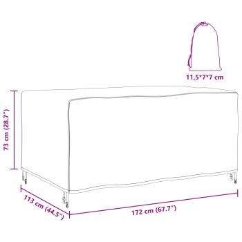 Gartenmöbelabdeckung Schwarz 172 x 113 x 73 cm 600D