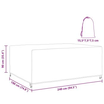 Gartenmöbelabdeckung Schwarz 240 x 190 x 90 cm 600D