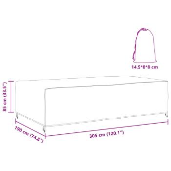 Gartenmöbelabdeckung Schwarz 305 x 190 x 85 cm 420D