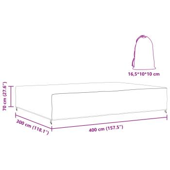 Gartenmöbelabdeckung Schwarz 400 x 300 x 70 cm 210D