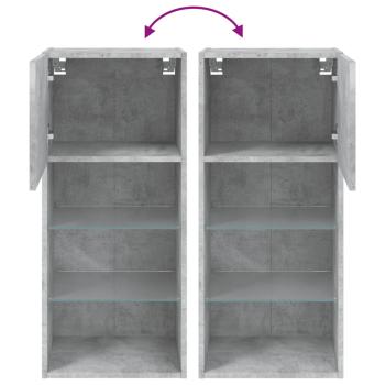 TV-Schränke mit LED-Leuchten 2 Stk. Betongrau 40,5x30x90 cm