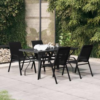 ARDEBO.de - 5-tlg. Garten-Essgruppe Schwarz