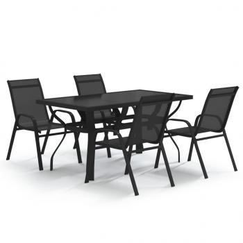 5-tlg. Garten-Essgruppe Schwarz