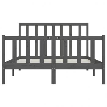 Massivholzbett Grau 150x200 cm